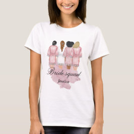 brudtjej bröllopsklänning monogram rosa t shirt