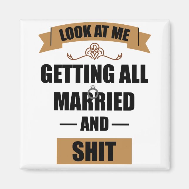 Brudtjejskjorta Berusad Sängvätning Bröllop Magnet (Framsidan)