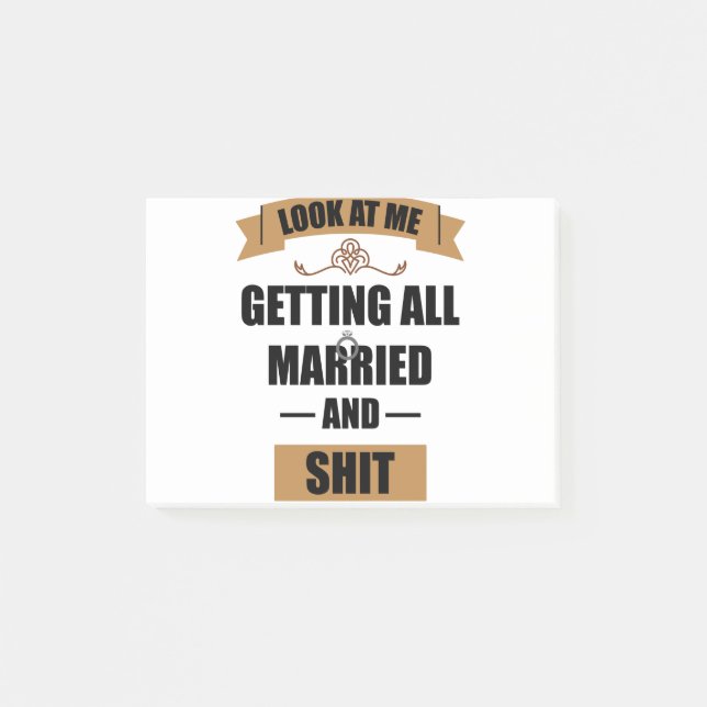 Brudtjejskjorta Berusad Sängvätning Bröllop Post-it Block (Framsida)