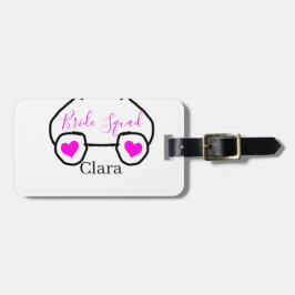 Brudtjejskvad rosa svarta googles hjärta brudtjej  bagagebricka