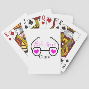 Brudtjejskvad rosa svarta googles hjärta brudtjej casinokort