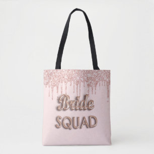 Brudtjejskvad rose gold rosa glitter möhippa tygkasse
