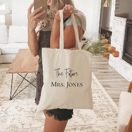 Brudtote Bag, Future Mrs. | Svart Personlig Tygkasse