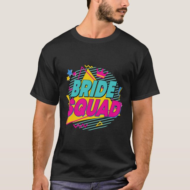 Brudtrupp 90-talets Bach-crew Ökenbröllop Match T Shirt (Framsida)