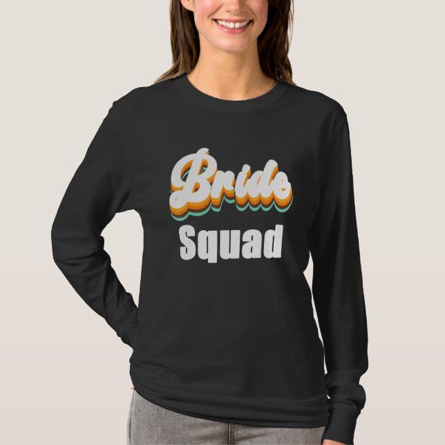 Brudtrupp Vintage Retro Tema Möhippa Fest T Shirt (Framsida)