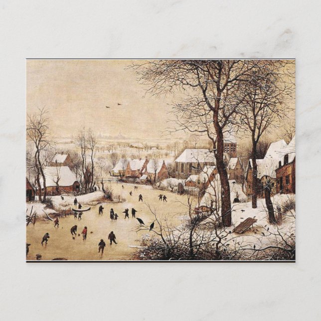 Bruegel den äldre - vinterlandskap med Skater Vykort (Framsida)
