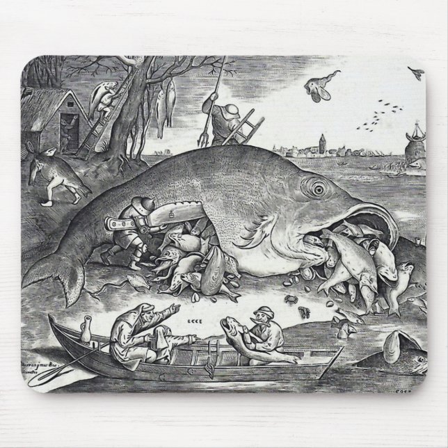 Bruegel, "The Big Fish Eat the Little Fish". " Musmatta (Framsidan)