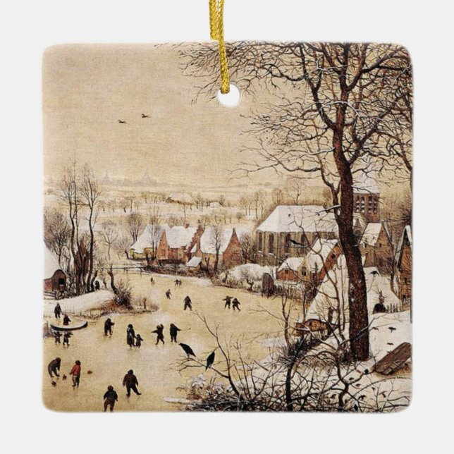 Bruegel the Elder - Winter Landscape, Julgransprydnad Keramik (Framsida)