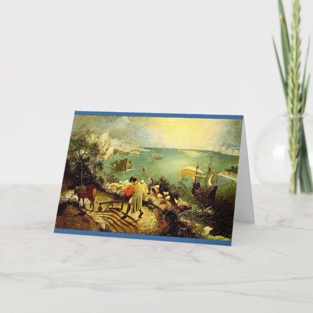 Bruegels landskap med Fall of Icarus - 1558 Kort (Framsida)