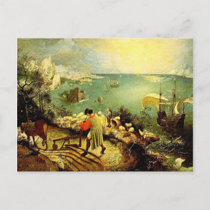 Bruegels landskap med Fall of Icarus - 1558 Vykort