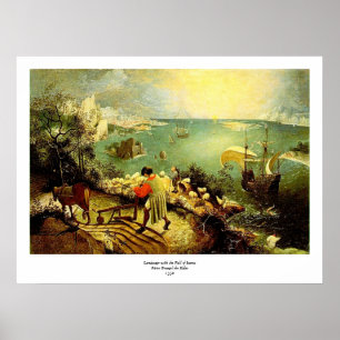 Bruegels landskap med nedgången av Icarus - 1558 Poster