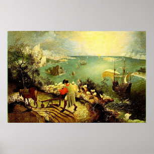 Bruegels landskap med nedgången av Icarus - 1558 Poster
