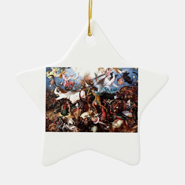 Bruegels "Rebells Änglar fall" (1562) Julgransprydnad Keramik (Framsidan)