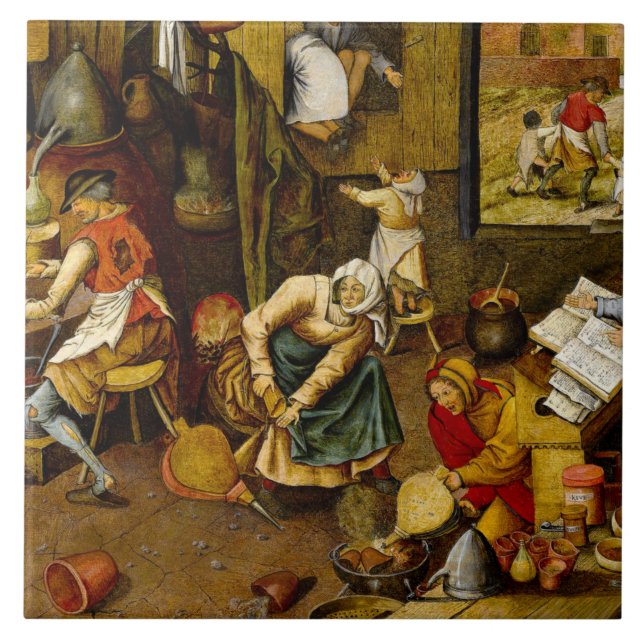 Brueghel the Younger - Alchemist, bra art Kakelplatta (Framsidan)