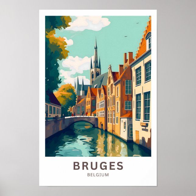 Bruge Belgium Travel Print Poster (Framsidan)