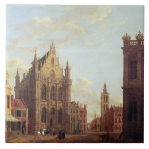 Bruges 1824 (olja på panel) kakelplatta