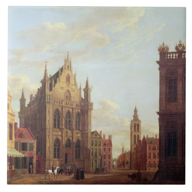 Bruges 1824 (olja på panel) kakelplatta (Framsidan)
