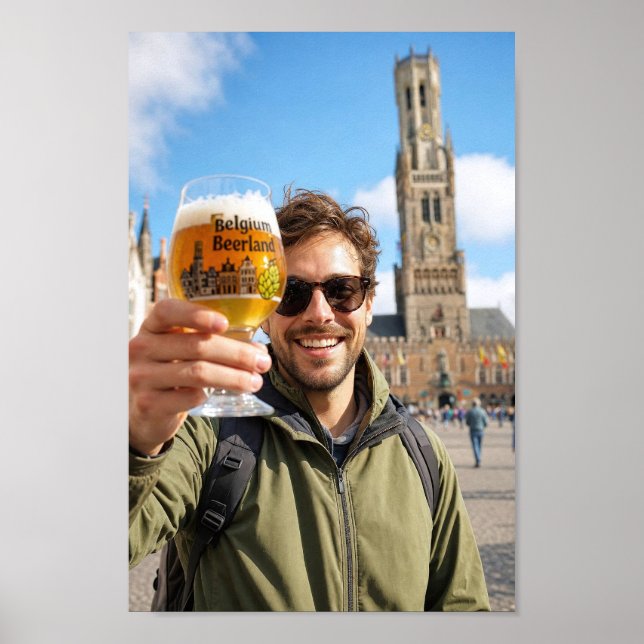 Bruges Beer Toast på marknadsplatsaffisch Poster (Framsidan)