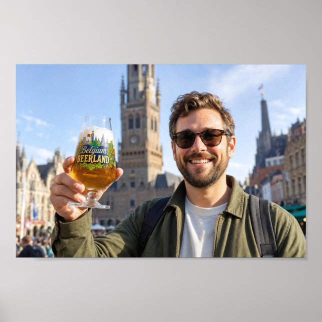 Bruges Beer Traveler Souvenir Scen Poster (Framsidan)
