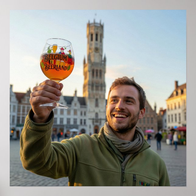 Bruges Beerland Golden Hour Reseskylt Poster (Framsidan)