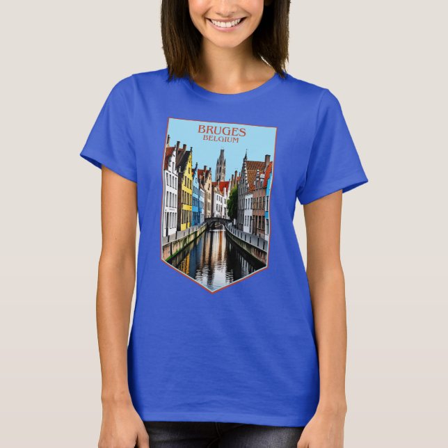 Bruges Belgium Europe T Shirt (Framsida)