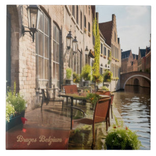 Bruges Belgium Sketch Medieval Kakelplatta