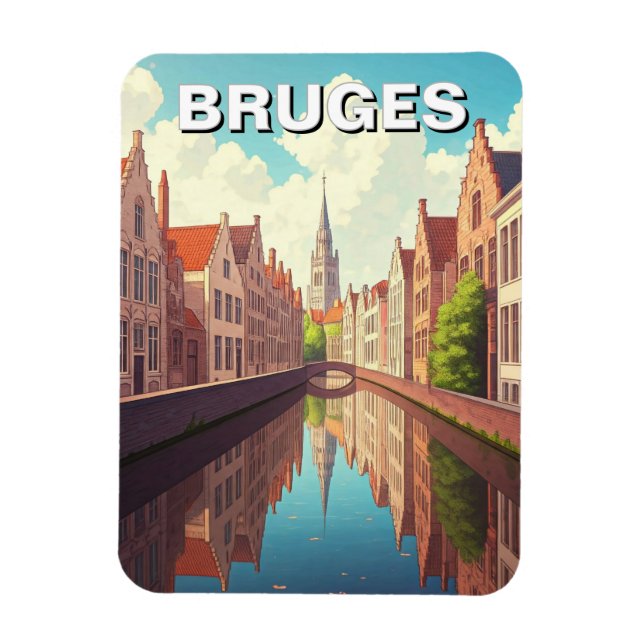 Bruges Belgium Travel Souvenir Magnet (Vertikal)