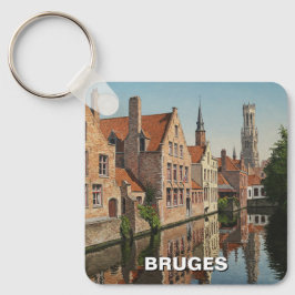 Bruges Belgium Travel Souvenir Vintage Nyckelring