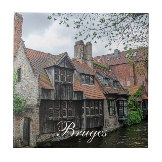 Bruges-staden i Belgien Kakelplatta (Framsidan)