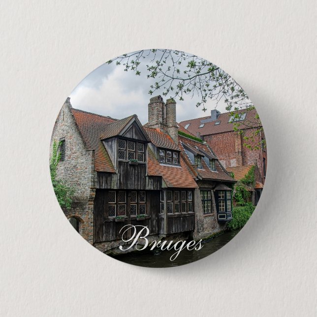 Bruges-staden i Belgien Knapp (Framsida)