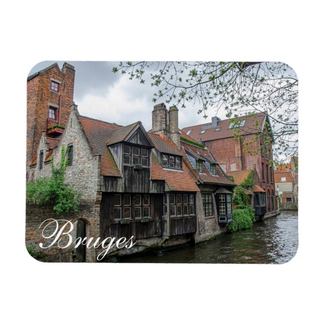 Bruges-staden i Belgien Magnet (Horisontell)