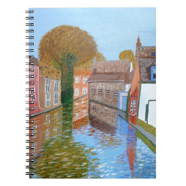 Brugge-kanal Anteckningsbok Med Spiral (Framsidan)