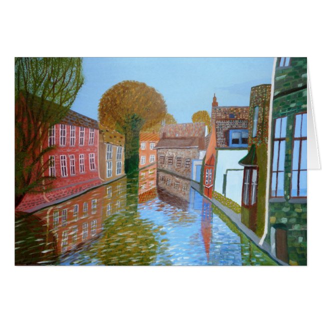Brugge-kanal Hälsningskort (Framsidan Horizontal)