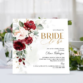 Brugundy och Rosa Blommigt Bride to be