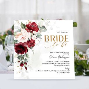Brugundy och Rosa Blommigt Bride to be