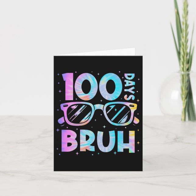 Bruh 100 dagar för skoltie Dye Lycklig Lacher Stud Kort (Framsida)