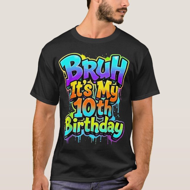 Bruh 10 år Dubbla siffror 10:e T Shirt (Framsida)