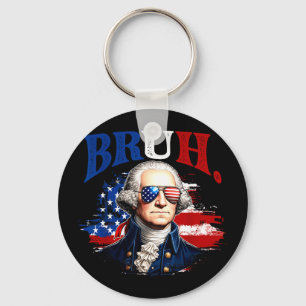 Bruh 4 juli rolig george washington usa flagga nyckelring