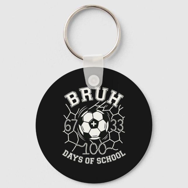 Bruh 67 33 100 Skoldagar Fotboll Pojkar 100 Nyckelring (Framsida)