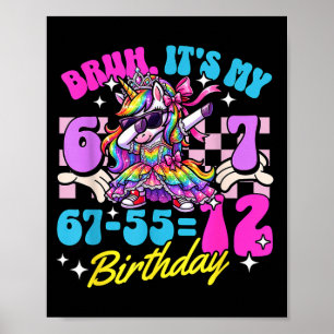 Bruh 67-5512 12-års födelsedag prinsessa enhörning poster