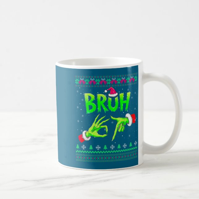 Bruh 67 Christmas Ugly Sweater Six Seven Meme 6 7  Kaffemugg (Höger)