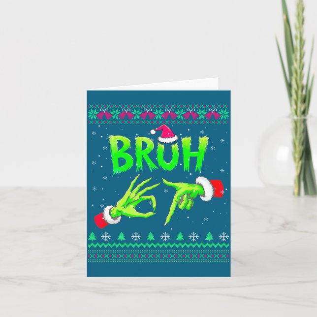 Bruh 67 Christmas Ugly Sweater Six Seven Meme 6 7  Kort (Framsida)