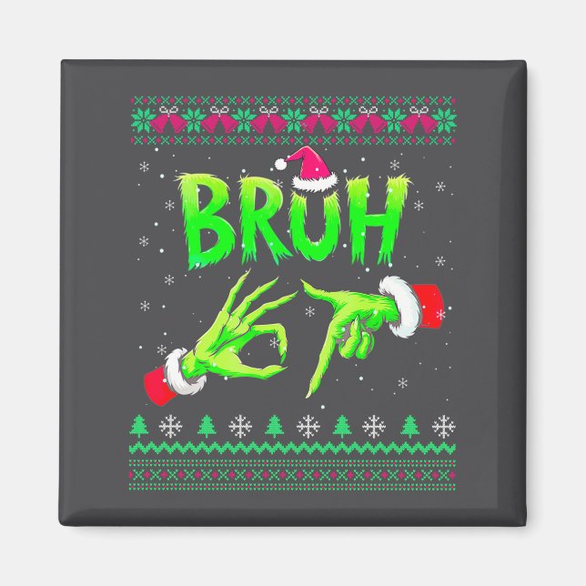 Bruh 67 Christmas Ugly Sweater Six Seven Meme 6 7  Magnet (Framsidan)