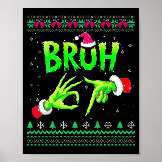 Bruh 67 Christmas Ugly Sweater Six Seven Meme 6 7  Poster (Framsidan)