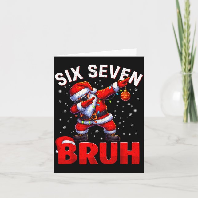 Bruh 67 Dabbig Tomte Roligt Meme Sex Sju Jul Kort (Framsida)