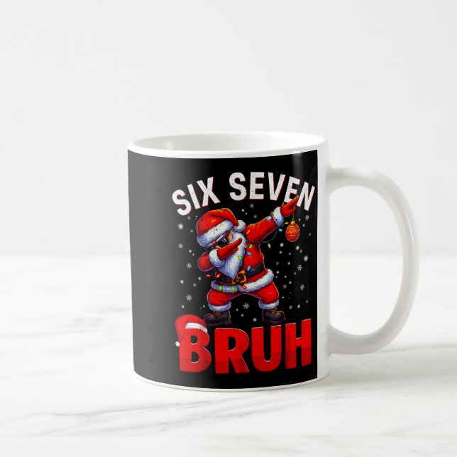 Bruh 67 Dabbing Santa Funny Meme Six Seven Christm Kaffemugg (Höger)