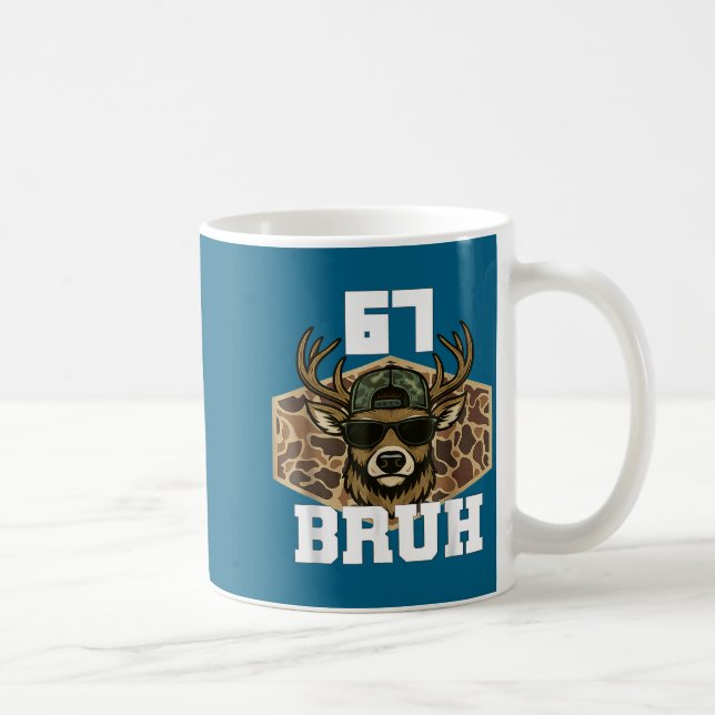 Bruh 67 Deer Funny Deer Hunting Camo Hat Youth Tee Kaffemugg (Höger)