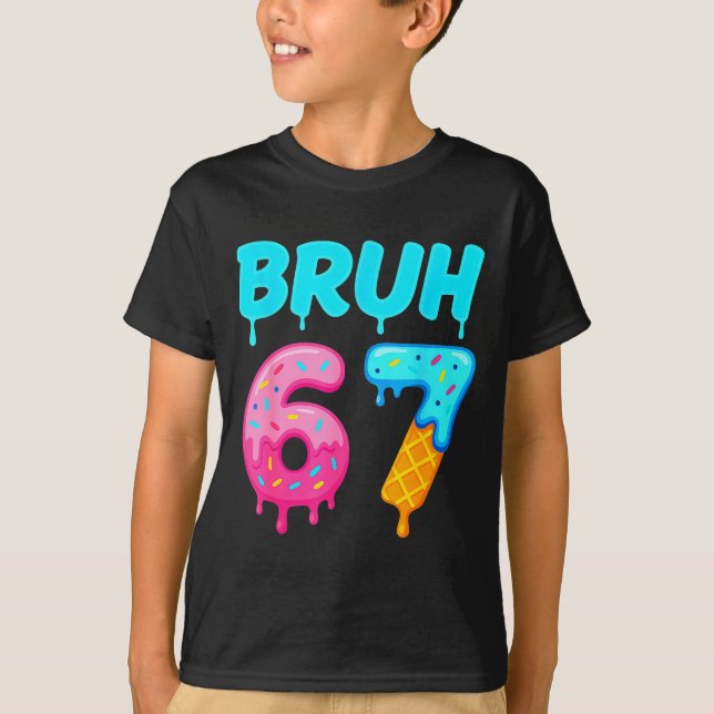 Bruh 67 Drippy Ice Cream Donut Funny Essential  T Shirt (Framsida)