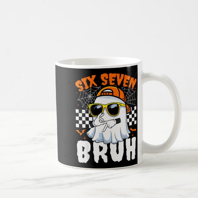 Bruh 67 Halloween Funny Six Seven Meme Brainrot Gh Kaffemugg (Höger)