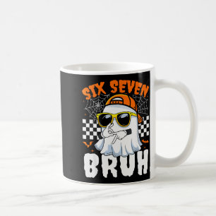 Bruh 67 Halloween Rolig Sex Sju Meme Brainrot Spök Kaffemugg